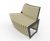 Egoe Dynamic A4-2501 - contemporary steel and wooden curved seat 0