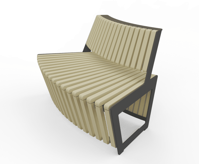 Egoe Dynamic A4-2501 - contemporary steel and wooden curved seat