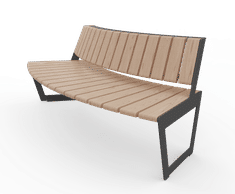 Egoe Dynamic A4-1601 - contemporary steel and wood curved seat