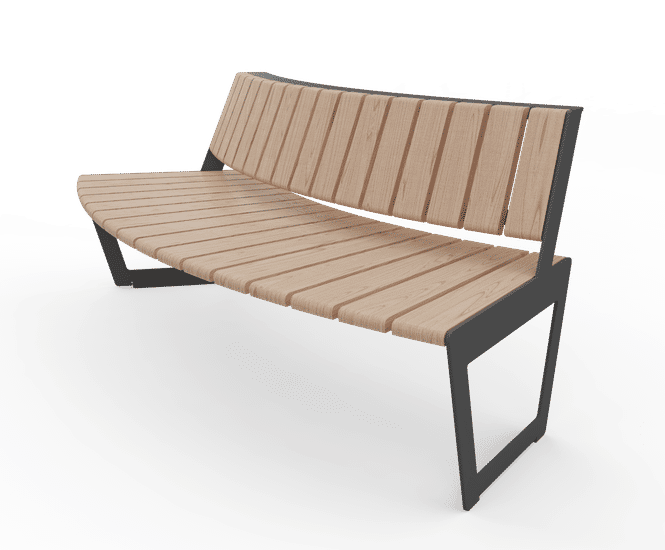 Egoe Dynamic A4-1601 - contemporary steel and wood curved seat