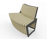 Egoe Dynamic A4-2511 - contemporary steel and wood curved seat - on this page