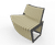 Egoe Dynamic A4-2511 - contemporary steel and wood curved seat 0
