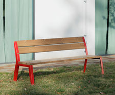 Egoe Classic E1-301 - contemporary steel and wood outdoor seat