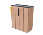 Egoe Classic E20-2101 - steel and wood litter bin (double)