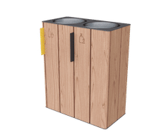 Egoe Classic E20-2101 - steel and wood litter bin (double)