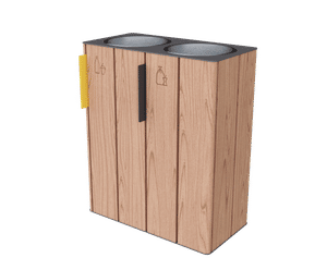 Egoe Classic E20-2101 - steel and wood litter bin (double)