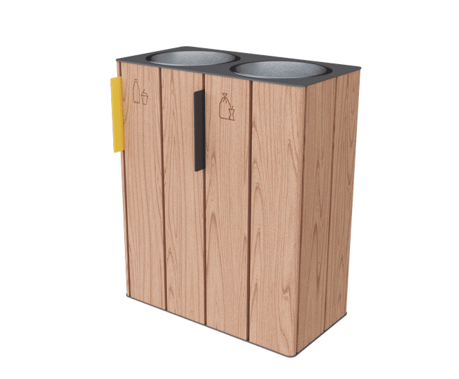 Egoe Classic E20-2101 - steel and wood litter bin (double)