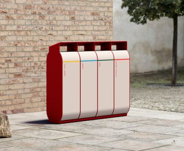 Egoe Foundation O20-4411 - steel litter bin (quadruple)