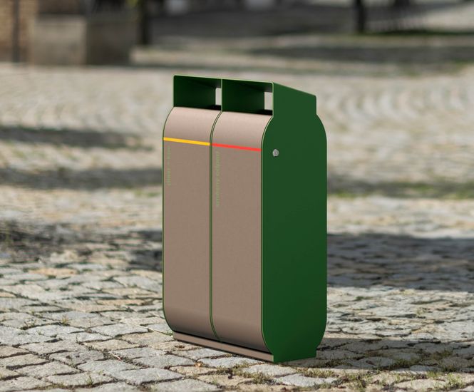 Egoe Foundation O20-2411 - steel litter bin (double)