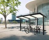 Egoe X1-V310-SS-002400 - steel and glass cycle shelter (10 bikes) - on this page