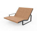 Egoe Fine Line I1-3461 - steel and wood double chaise longue