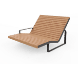 Egoe Fine Line I1-3461 - steel and wood double chaise longue - on this page