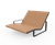 Egoe Fine Line I1-3461 - steel and wood double chaise longue 0