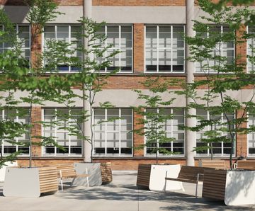 Egoe Fine Line I30-200A - steel and wood planter