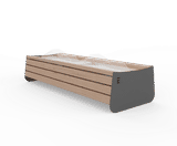 Egoe Fine Line I30-500A - steel and wood planter - on this page