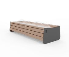 Egoe Fine Line I30-500A - steel and wood planter