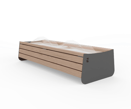 Egoe Fine Line I30-500A - steel and wood planter