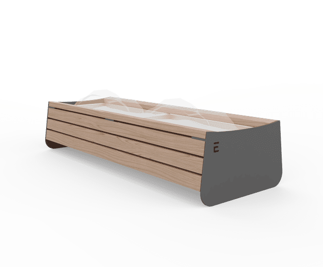 Egoe Fine Line I30-500A - steel and wood planter