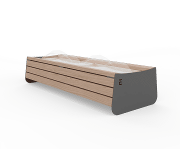 Egoe Fine Line I30-500A - steel and wood planter