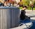 Shoreline SL008 curved stainless steel and timber bench 2