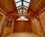 Timber garden room and pergola with green roofs 2
