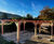 Timber garden room and pergola with green roofs 10