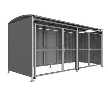 AUTOPA MM1 - lockable mild steel cycle shelter with mesh doors