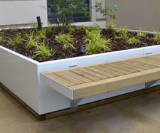 Sheldon timber and aluminium planter bench