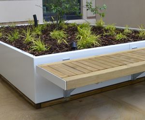 Sheldon timber and aluminium planter bench