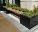 Stratum - raised planters with bench seating