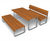 Rosenlund - timber and steel table and benches 6