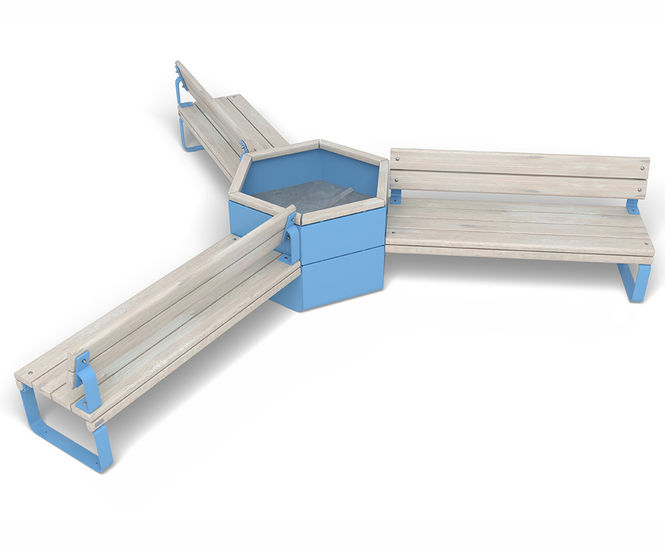 Rosenlund Triple Bench Group - with planter