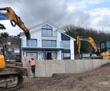 Precast concrete earth retaining walls for housing development - on this page