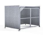 EM1 Shelter - galvanised steel bin store shelter with lockable mesh doors