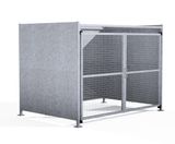 EM1 Shelter - galvanised steel bin store shelter with lockable mesh doors - on this page
