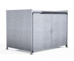 EM2 Shelter - galvanised steel bin storage compound with lockable doors