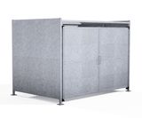 EM2 Shelter - galvanised steel bin storage compound with lockable doors - on this page