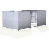 EMC1 Shelter - galvanised steel bin storage compound with mesh door - on this page