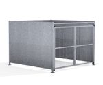 FM1 Shelter - galvanised steel bin storage shelter with lockable mesh doors