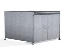 FM2 Shelter - galvanised steel bin storage shelter with lockable doors