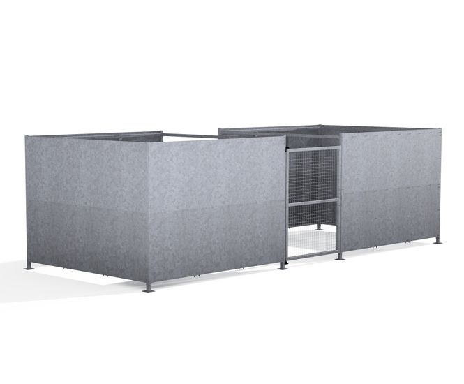 FMC1 Shelter - steel bin storage compound with mesh door
