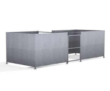 FMC1 Shelter - steel bin storage compound with mesh door