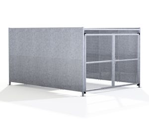 GM1 Shelter - galvanised steel bin store with lockable mesh doors