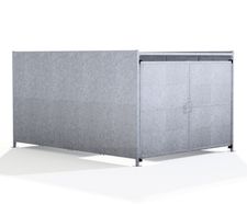 GM2 Shelter - galvanised steel bin shelter with lockable doors
