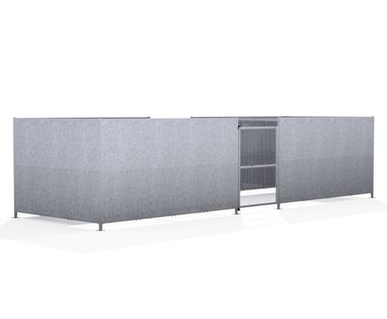 GMC1 Compound - lockable galvanised steel bin store with mesh doors
