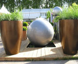 Geo Sphere Fountain - sculptural fountain and water feature - on this page