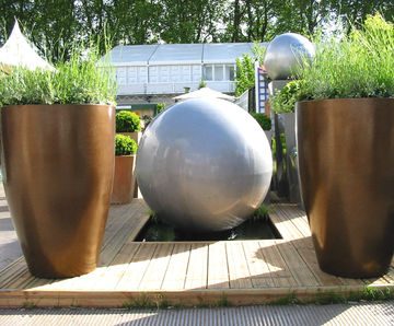 Geo Sphere Fountain - sculptural fountain and water feature