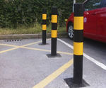 Black & Yellow - high-visibility mild steel bollards