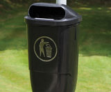 Apollo - post-mounted recycled plastic litter bin (50L) - on this page