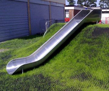 Half-round (open) stainless steel embankment slides
